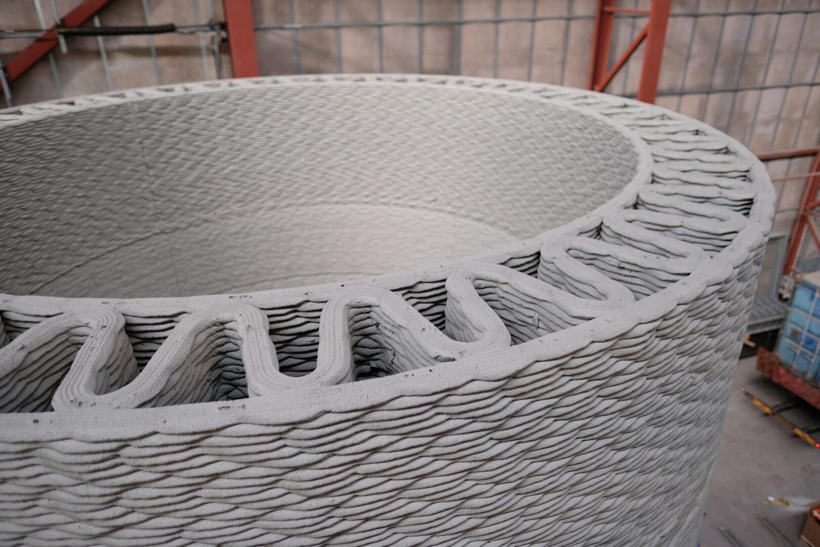 GE 3D printed wind turbine basis close up