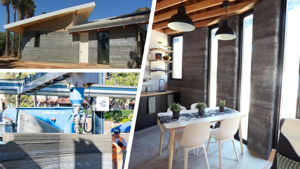 LA’s first 3D printed net zero house completed by Woodbury university students.